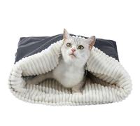 Cat Bed - Cozy Plush Sleeping Bag for Pets, Warm Snuggle Sack with Soft Nest Design Warming Nest for Rest Cuddle Hiding, Travel Home Car Autumn Winter Christmas, Comfortable, 25.59x17.72x1.18 Inches