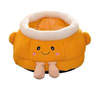 Cat Bed - Flannel Orange Shape Pet House with PP Cotton Cushion