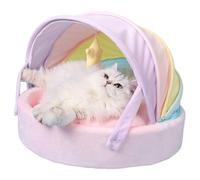 Cat Bed - Gentle Foldable Warm Sleeping Shelter - Interactive Resting Spot Cat Nest Bed | Portable and Space-Saving for Puppy Animal Indoor Apartment Living Room Bedroom Balcony