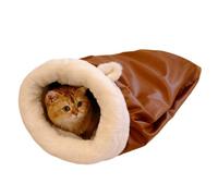 Cat Bed | Plush PU Leather Cozy Cave Pet Supplies | Pet Mat Self Warming Pad Sack | f Or Kitten Puppy Animal Outdoor Calming Travel Winter
