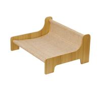Cat Bed, Scratch Lounge, Sisal Toy, 2-in-1 Furniture Protector, Sturdy Wood Frame, Ideal for Indoor Living Room Relaxation Use, 22.05x16.93x8.86 inches, Natural Brown, 1 Piece