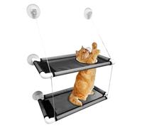 Cat Bed Window - Penca double couche avec ventouses puissantes | Ledge Fenêtre Rangement Espace pour Chats Étagère Sécurité Respirant Salon et Confort Animaux de Compagnie