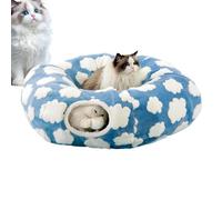 Cat Bed with Tunnel Washable Nest with Removable Cushion | Round Cat Bed Winter Pet Nest for Enrichment Pet Puppy Small Dog Bunny Indoor Living Room Home Decor Balcony Apartment