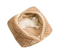 Cat Beds, Cave Sleeping Nest Foldable Thickened with Soft Plush Lining for Indoor, Warm Cat Bed for Calming Relaxation, Outdoor Travel, Winter Warmth, Small Dogs, Kitten Rest and Comfort