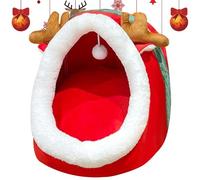 Cat Beds for Indoor Cats, Cats Bed, Christmas Cat Cave, Semi-Enclosed Cat Bed, Washable Cat Couch, Anti -Slip Cat Bed, Comfortable Pet Supplies, for Indoor Cats During Christmas Season