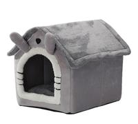 Cat Beds for Indoor Cats, with Removable Washable Cushioned Pillow, for Cat and Small Pets, Washable Pet House Bed (L 46 * 36 * 40cm,Gray)