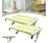 Cat Bedside Hammock,Soft Hanging Cat Bed with Removable Cover,One-Step Sliding Clamping Slot Adjustment Cats Hammock,No Drilling Hold Up to 30lbs for Windowsill Bedside Drawer,Easy Installation (2Set)