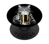 Cat Beer Y2ks Vintage 90s Funny Cats Meme Fun Kitty Drunk Drunk PopSockets PopGrip Adhésif