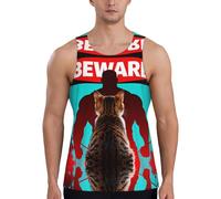 Cat Beware Muscle Débardeur de sport à séchage rapide pour homme Coupe ample sans manches pour course à pied et entraînement, Noir , S