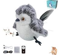 Cat Bird Chase Toy,Catnip Toy Flappy Bird (No Flying),Interactive Flapping Bird Cat Toy,Automatic Bird Chaser Toy,Lifelike Simulated Chirping Flying Bird Cat Toy,Rechargeable Cat Kicker Toy (B)