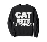 Cat Bite Survivor Funny Cat Bite Humor Tee Girls Boys Sweatshirt