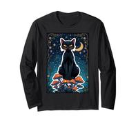 Cat Black Shadow Magie Mystique Féline Sorcière Soul Power Core Manche Longue