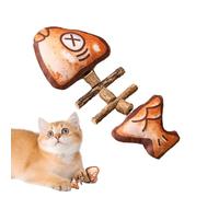 Cat Bone Chew Toy - Realistic Simulated Fish Bone Interactive Catnip Toy Durable Chewing Plaything | Fun Exercise Kick Activity Entertainment Stimulating Pet Engagement For Cat Home Indoor Use
