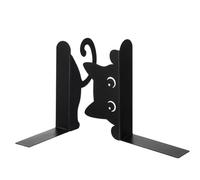 Cat Bookends - 2 Pieces Modern Cat Black Metal Cute Decor | Adjustable Book Support Shelf Holder,for Women Lovers Desktop Organizer Office School Home Kitchen Bookshelf Shelves