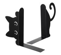 Cat Bookends - Animal Organizer for Shelving | Sturdy Ironwork with Non-Skid Base & -Cut Silhouette for Organizing, Supporting, Holding and Displaying Hardcovers Journals Novels Notebooks