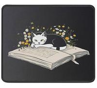 Cat & Books Tapis de souris Motif fleurs 23,9 x 20,1 cm