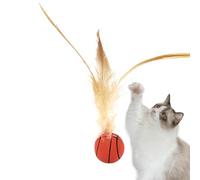 Cat Bouncy Ball avec Plume, Queue rebondissante Jouets Chat pour Chats intérieurs, Jouet de Balle de Plumes de Chat, Jouet de Chat à Balle, Chien interactif gibier Chaton fournit des Fourniture