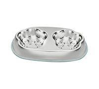 Cat Bowl - Stainless Steel Feeding Container | Non Slip Pet Dish with Food Water Holder, Dog Bowl Set for Small Medium Large Kitten Puppy, Home Indoor Outdoor Backyard Yard Porch