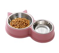 Cat Bowls, Dog Food Bowl, Stainless Steel Adorable Multipurpose Lightweight Water Dish for Daily Pet Feeding, Ensuring Long Lasting Use, Easy Cleaning, 5.51x1.97 inches, Pink, Green