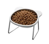 Cat Bowls Elevated - Stainless Steel, Non Slip Feeder, Whisker Friendly Kitten Bowl, Raised Pet Dish | Anti Spill Pet Feeding Bowl Stand, Durable Cat Puppy Food Water Bowls For Indoor Outdoor Use