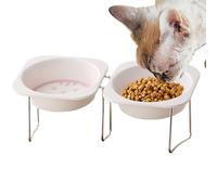 Cat Bowls | Raised Cat Food & Water Dishes | Stainless Steel Non-Spill Silicone Base Feeder | Ideal for Kitten Puppy Small Dog Pet Indoor Outdoor Living Room Patio Balcony Garden Yard
