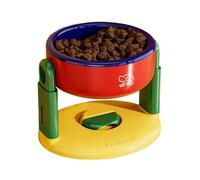 Cat Bowls, Raised Feeder, Tilted Dish, Adjustable Height, 7.48x6.3x5.71 inches, Anti Vomiting, Suction Base, for Whisker Friendly, Food, Water, Puppy, Kitten, Small Dogs, Feeding, Home Use