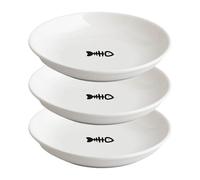 Cat Bowls - Whisker Friendly Ceramic Cat Bowls with Nonslip Silicone Bottom | Wide Shallow Cat Food Bowl & Cat Water Bowl | 3X Ceramic Dog Water Dishes | Anti-Slip Multi-Purpose Pet Feeding Bowls