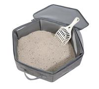 Cat Box - Leak Proof Design, Portable Litter Box, Lid with Handle, Easy to Clean, Convenient Pet Supply,Travel Cat Carrier for Home, Car, Hotel, Indoor and Outdoor Use, Traveling Cats