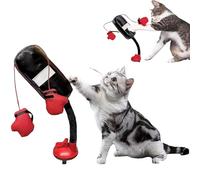 Cat Boxing Gloves Toy, Sac de poinçonnage interactif pour Chaton avec Gants, Mini Jouet de Boxe pour Chats intérieurs, Ennui de Buster et Fitness, Noir (1 pc)