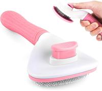 Cat Brush For Dogs,Ergonomic Animal Hair Brushes,One-Click Cleaning,Effective Removal Of Dead Hair And Tomentose Hair,Suitable For Dogs,Cats And Hair (Pink)