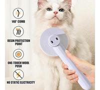 Cat Brush For Dogs,Ergonomic Animal Hair Brushes,One-Click Cleaning,Effective Removal Of Dead Hair And Tomentose Hair,Suitable For Dogs,Cats And Hair (White)