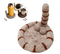 Cat Butt Felt Coaster, Handcrafted Cat Tail up Felt Coaster with Balls for Cups, Washable Absorbent Non Slip Fun Creative Coasters for Home Decor Tabletop Protection