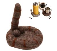 Cat Butt Felt Coaster, Handcrafted Cat Tail up Felt Coaster with Balls for Cups, Washable Absorbent Non Slip Fun Creative Coasters for Home Decor Tabletop Protection