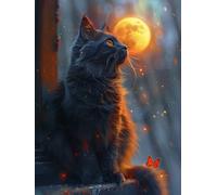 Cat Butterfly,Adult Jigsaw Puzzle 1000 Pieces,Teen Boys and Girls Jigsaw Puzzles Premium Fun Family Challenging Birthday Jigsaw Puzzles,26x38cm