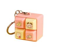 Cat Button Clicker Keychain - Mini Four-Square Grid Fidget Toy for Tactile Fun, Durable Backpack Key Holder with Satisfying Clicks, Portable Gadget for Kids Girls Boys Luggage Bags Wallet Handbag