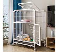 Cat Cage - Cat Cage Outdoorcat Cage Playpen, Metal Cat Kitten Cage Small Animals Hutch with Cat Scratch Posts Hammock Hammock surdimensionné Villa sur Roues sur Roues FANDIAO