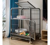 Cat Cage - Cat Cage Outdoorcat Cage Playpen, Metal Cat Kitten Cage Small Animals Hutch with Cat Scratch Posts Hammock Hammock surdimensionné Villa sur Roues sur Roues FANDIAO