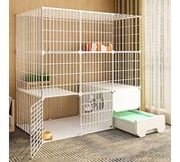 Cat Cage - Cat Playpen Ten DIY Pets PLAYPEN Exercice Cage de clôture de Jardin avec Porte et litière de Chats fermés, Facile à Nettoyer et enlever Les odeurs pour Les Petits Animaux de Compagnie