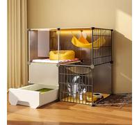 Cat Cage Indoor, enclos de Chat, chenils de Chat pour Chats, Cage pour Animaux de Compagnie Pliable, litière Autonome, cœurs de Fil métallique, Caisse Facile à Assembler, Grand Exercice idéal pour