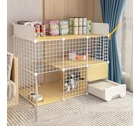 Cat Cage - Playpen de Chat Bricolage en intérieur, Chat Kennel Bricolage Cat Plaque de métal détachable Chaton Chaton Cage Petite Cage Animale pour Animal de Compagnie (Taille: 111 * 49 * 91cm)