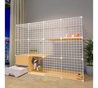 Cat Cage - Playpen de Chat Bricolage en intérieur, Chat Kennel Bricolage Cat Play penchenable métallique Chaton Chaton Cage Petite Cage Animale pour Animal de Compagnie (Taille: 145 * 47 * 109cm)