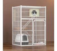 Cat Cages Indoor, Rabbit Cage Outdoor Enclosure, Metal Cat Crate Pet Cage with Doors Ramp Ladders Suitable for Ferret, Bunny, Chinchillas(71 * 54 * 100cm)