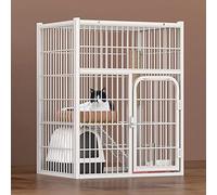 Cat Cages Indoor, Rabbit Cage Outdoor Enclosure, Metal Cat Crate Pet Cage with Doors Ramp Ladders Suitable for Ferret, Bunny, Chinchillas(62 * 48 * 80cm)
