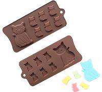 Cat Cake Mold Silicone 3D Kitten Biscuits Fondant Handmade Bakeware Tools Resin Clay Chocolate Candy Mould (2PCS)