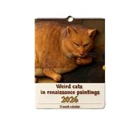 Cat Calendar 2026-12 Month Renaissance Schedule Planner for Kitchen Living Room School Workplace Personal Routines Holiday Preparations | Vertical Hangable Wall Calendar, Monthly Organizer, Artistic