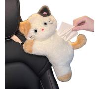 Cat Car Tissue Holder - Plush Cat Seat Back Napkin Organizer
