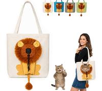 Cat Carrier Bag, Canvas Pet Tote with Shoulder Strap for Small Pets，Blanc