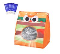 Cat Carrying Bag, Portable Cooling Pet Carrier with Ice Pack, Insulated Foldable Travel Case for Cats, Ventilated Enclosure for Airline Travel Camping Hiking Indoor Use, Orange