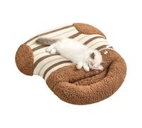 Cat Cat Cave, 23,62 pouces Chat de couchage à la peluche chaude pour voyages en plein air, nid de compagnie confortable pour le sol, le balcon, le salon, l'appartement, le bureau et les coins de la ma