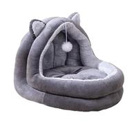 Cat Cat Cave - 50 Cm Ned Semi Enclosé, Cozy Colton Pet Dome Lit, Washable Warm Small Animal House | Lit De Couchage Intérieur Pour Chaton Chiot Chambre Lapin Salon Salon Appartement Dortoir Automne Hi